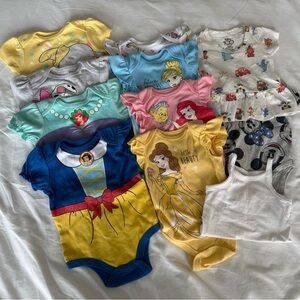 Disney Princess and Mickey Mouse Bodysuit Collection 6-9 month